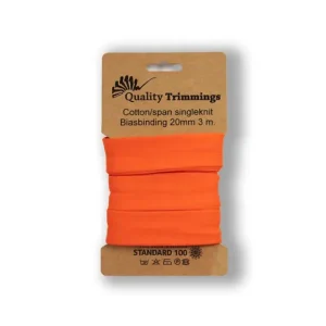 Aktuell Schrägband Jersey Ben uni orange (340) Karte 3m